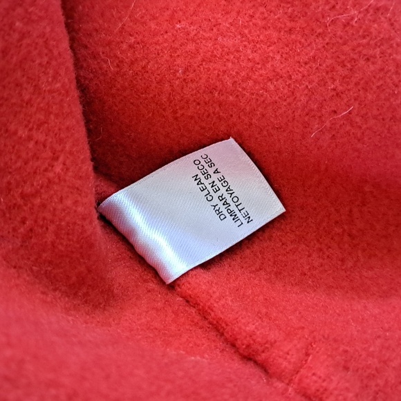 Jones New York Wool Blend Classic Warm Red Wrap Belted Jacket Fleece Oversized - Picture 7 of 11